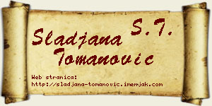 Slađana Tomanović vizit kartica